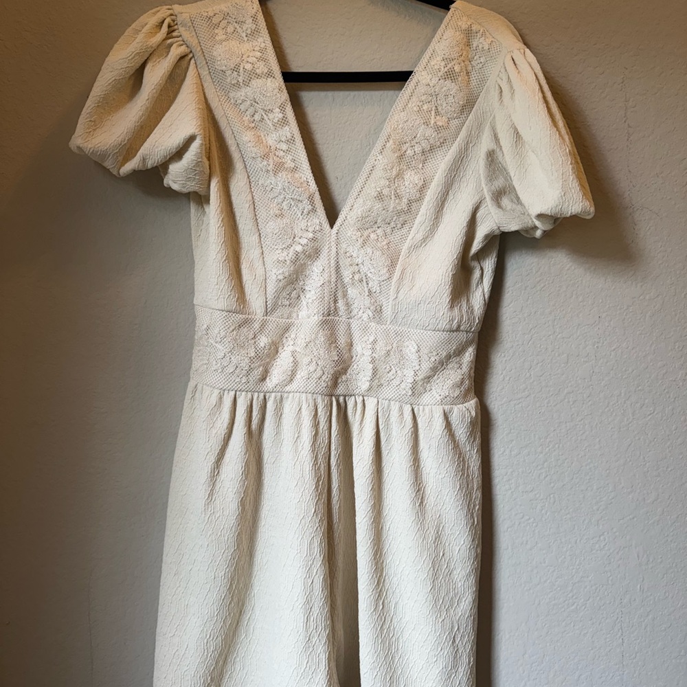 Zara Cream Long Sleeve Dress
